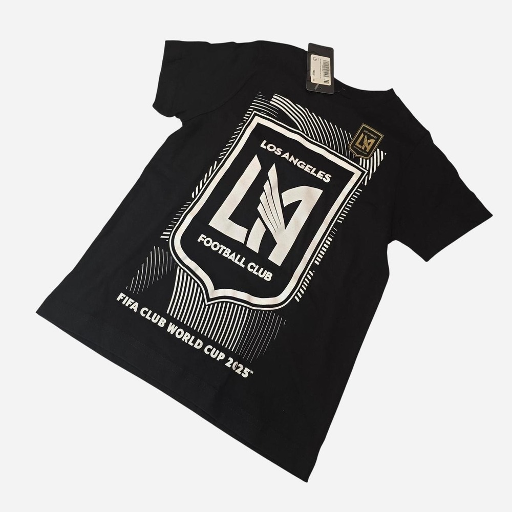 LAFC 2025 FIFA Club World Cup black t-shirt with white LAFC logo and text